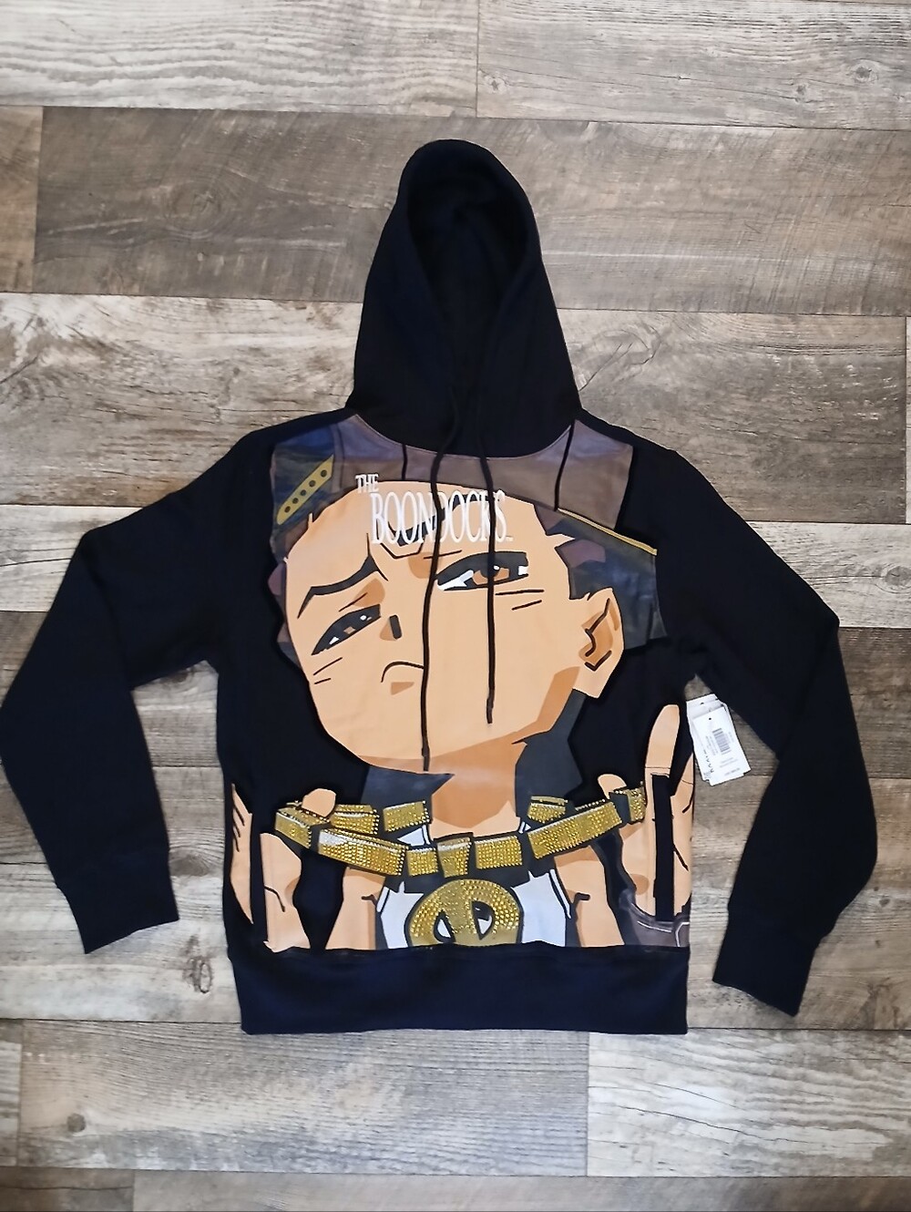 Men's Black Boondocks Hoodie Sweater with Bold Boondocks Graphic